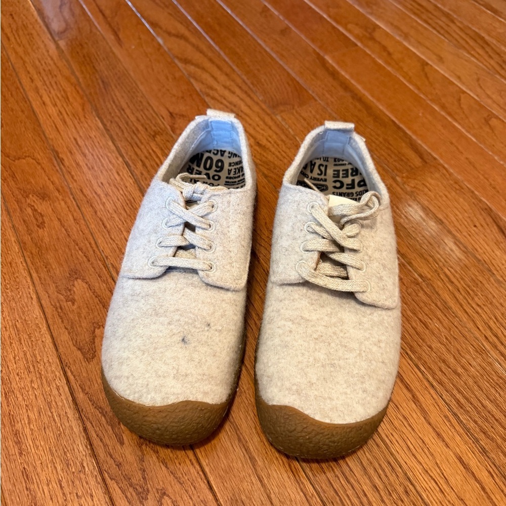 KEEN Wool Lace Up Shoes Beige Felt Comfort Sneakers Women 8